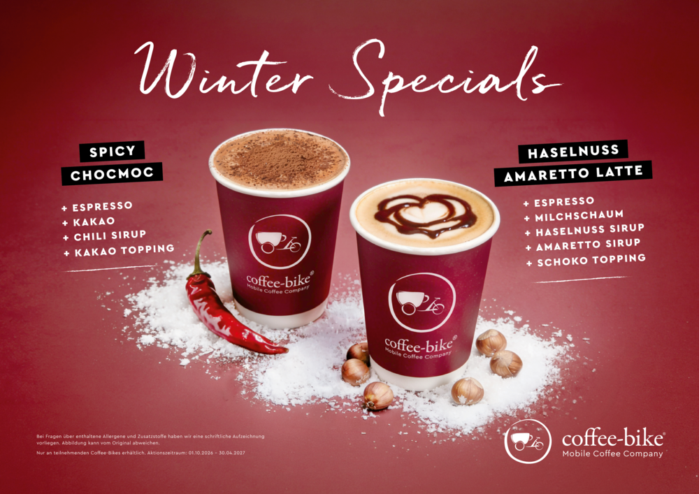 Kaffee mit Chili und Kaffee mit Haselnüssen