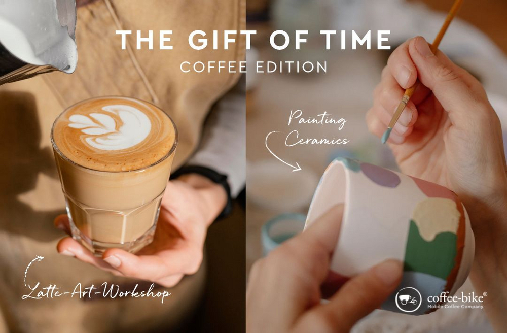 The gift of time with Latte-Art-Workshop and painting ceramics.
