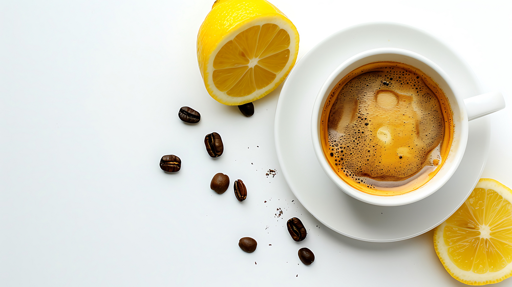 Schwarzer Kaffee Abnehmen mit Zitrone.